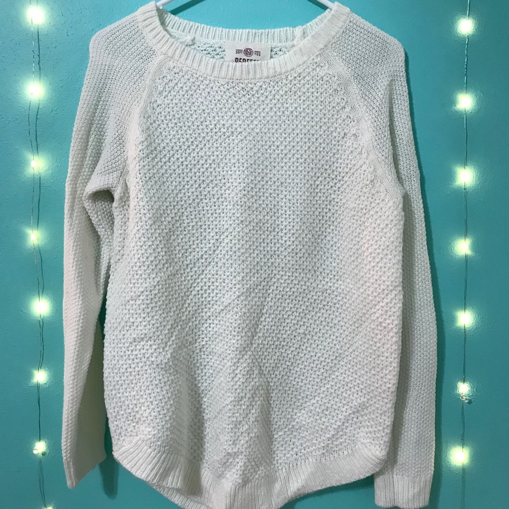 white sweater